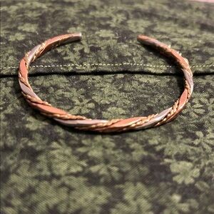Braided Copper and Silver Tone Bracelet